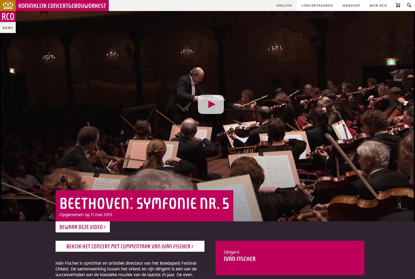 Videoplatform Concertgebouworkest door Zicht online 